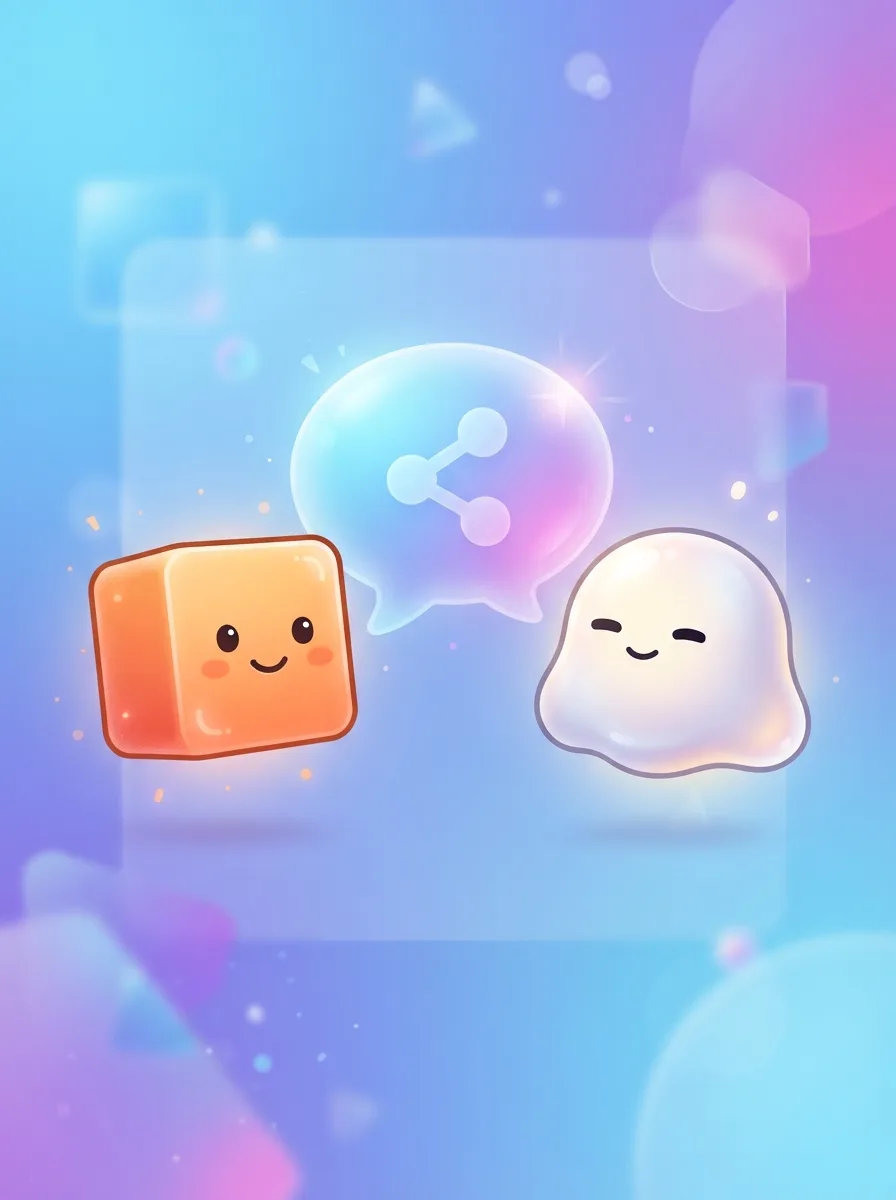 Two friendly agents passing a share bubble between them